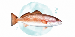 a sketching of a redfish or red drum